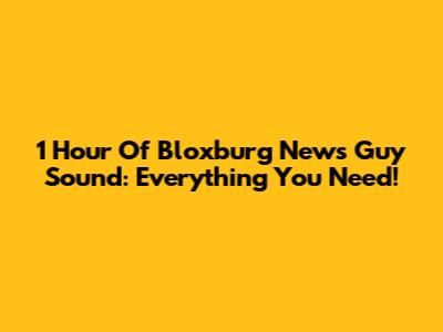 1 Hour Of Bloxburg News Guy Sound: Everything You Need!