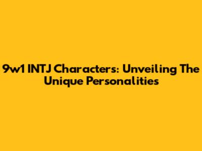 9w1 INTJ Characters: Unveiling The Unique Personalities