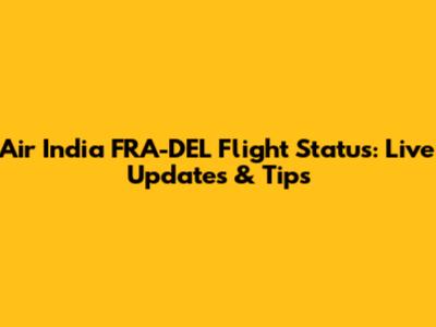 Air India FRA-DEL Flight Status: Live Updates & Tips