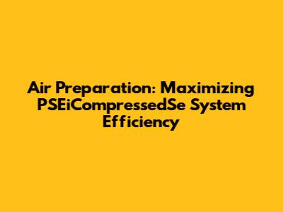 Air Preparation: Maximizing PSEiCompressedSe System Efficiency
