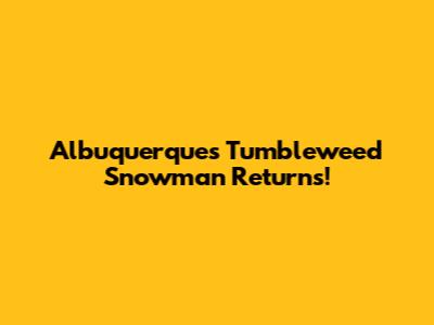 Albuquerque's Tumbleweed Snowman Returns!