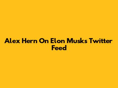 Alex Hern On Elon Musk's Twitter Feed