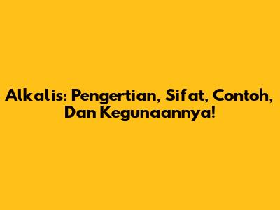 Alkalis: Pengertian, Sifat, Contoh, Dan Kegunaannya!