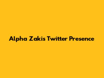 Alpha Zaki's Twitter Presence