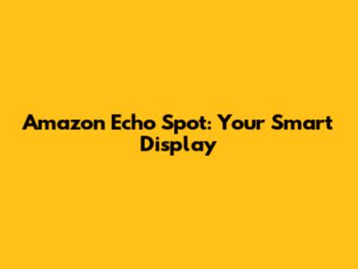 Amazon Echo Spot: Your Smart Display