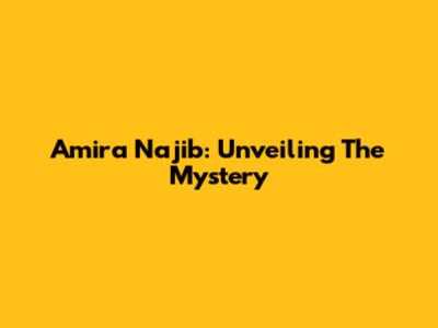 Amira Najib: Unveiling The Mystery