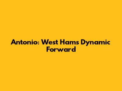 Antonio: West Ham's Dynamic Forward
