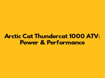 Arctic Cat Thundercat 1000 ATV: Power & Performance