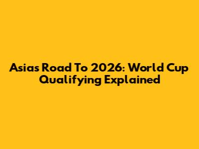 Asia's Road To 2026: World Cup Qualifying Explained