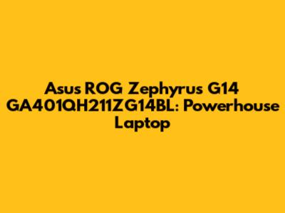 Asus ROG Zephyrus G14 GA401QH211ZG14BL: Powerhouse Laptop