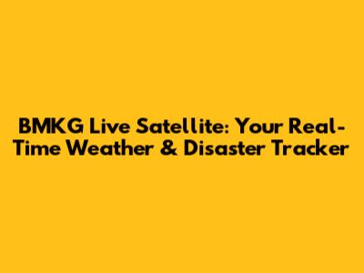 BMKG Live Satellite: Your Real-Time Weather & Disaster Tracker