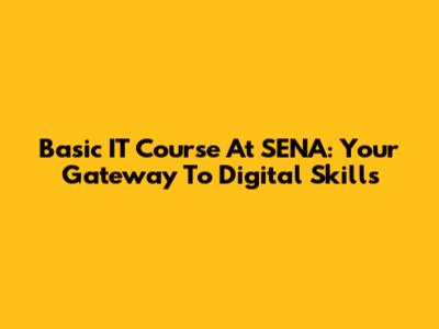 Basic IT Course At SENA: Your Gateway To Digital Skills