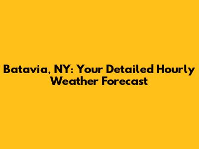 Batavia, NY: Your Detailed Hourly Weather Forecast