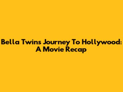 Bella Twins' Journey To Hollywood: A Movie Recap