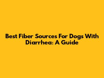 Best Fiber Sources For Dogs With Diarrhea: A Guide