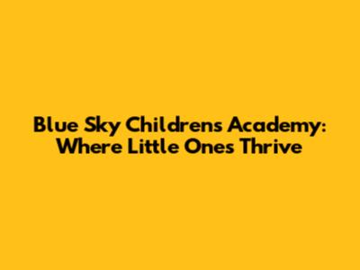 Blue Sky Children's Academy: Where Little Ones Thrive