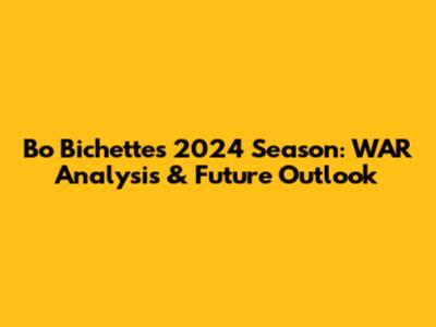 Bo Bichette's 2024 Season: WAR Analysis & Future Outlook