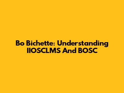 Bo Bichette: Understanding IIOSCLMS And BOSC