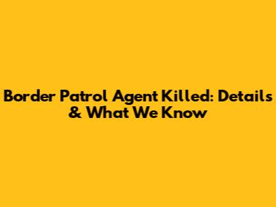 Border Patrol Agent Killed: Details & What We Know