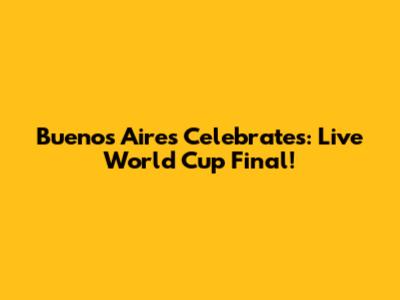 Buenos Aires Celebrates: Live World Cup Final!