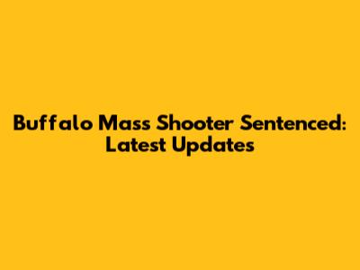 Buffalo Mass Shooter Sentenced: Latest Updates
