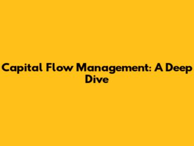 Capital Flow Management: A Deep Dive