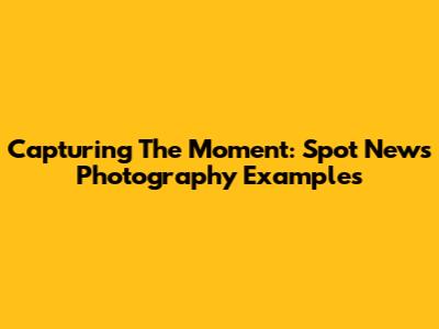Capturing The Moment: Spot News Photography Examples