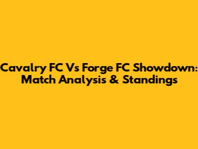 Cavalry FC Vs Forge FC Showdown: Match Analysis & Standings