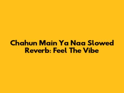 Chahun Main Ya Naa Slowed Reverb: Feel The Vibe