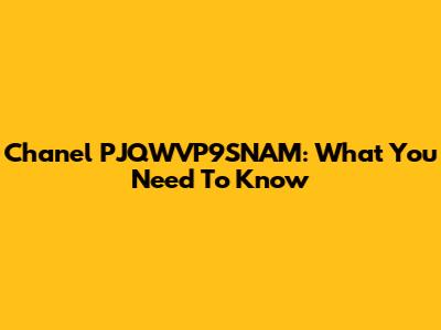 Chanel PJQWVP9SNAM: What You Need To Know