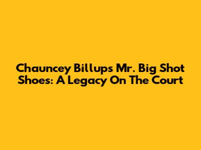 Chauncey Billups' Mr. Big Shot Shoes: A Legacy On The Court