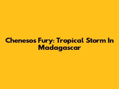 Cheneso's Fury: Tropical Storm In Madagascar