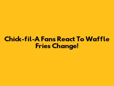 Chick-fil-A Fans React To Waffle Fries Change!