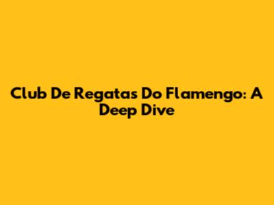 Club De Regatas Do Flamengo: A Deep Dive