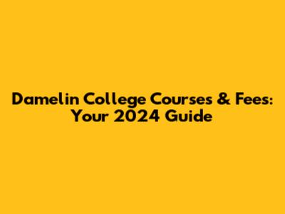 Damelin College Courses & Fees: Your 2024 Guide
