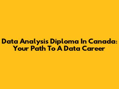 Data Analysis Diploma In Canada: Your Path To A Data Career