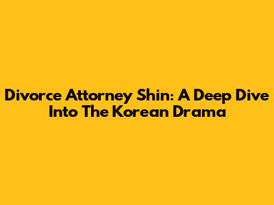 Divorce Attorney Shin: A Deep Dive Into The Korean Drama