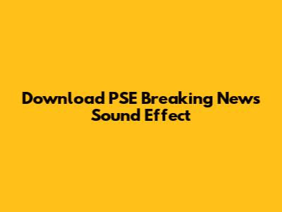 Download PSE Breaking News Sound Effect