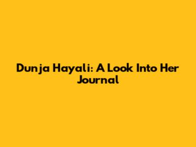 Dunja Hayali: A Look Into Her Journal