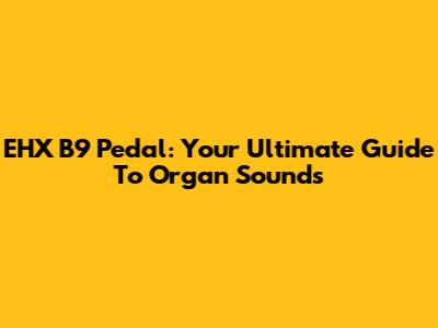 EHX B9 Pedal: Your Ultimate Guide To Organ Sounds