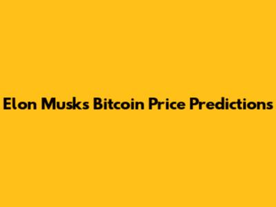 Elon Musk's Bitcoin Price Predictions