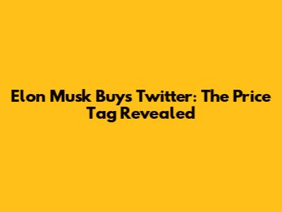 Elon Musk Buys Twitter: The Price Tag Revealed