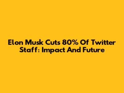 Elon Musk Cuts 80% Of Twitter Staff: Impact And Future