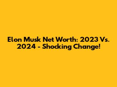 Elon Musk Net Worth: 2023 Vs. 2024 - Shocking Change!