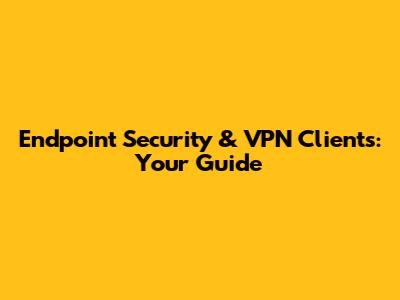 Endpoint Security & VPN Clients: Your Guide