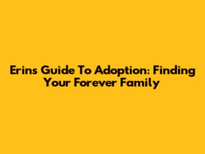Erin's Guide To Adoption: Finding Your Forever Family