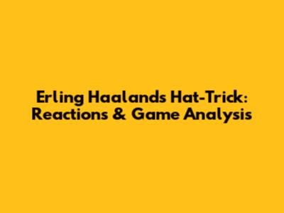 Erling Haaland's Hat-Trick: Reactions & Game Analysis