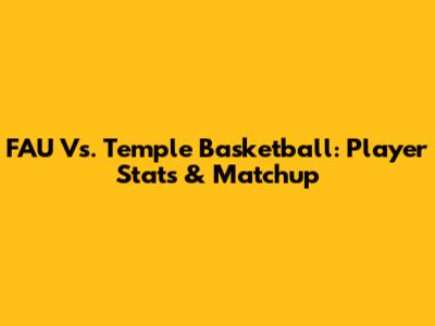 FAU Vs. Temple Basketball: Player Stats & Matchup