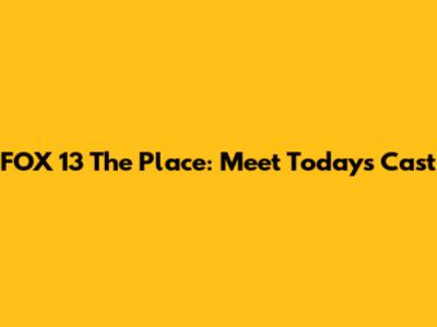 FOX 13 The Place: Meet Today's Cast