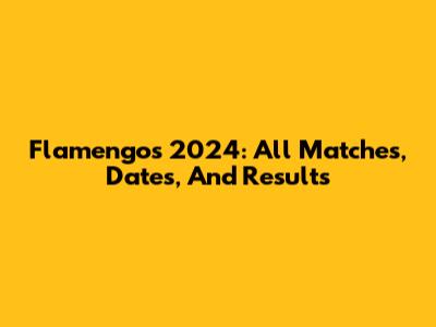 Flamengo's 2024: All Matches, Dates, And Results